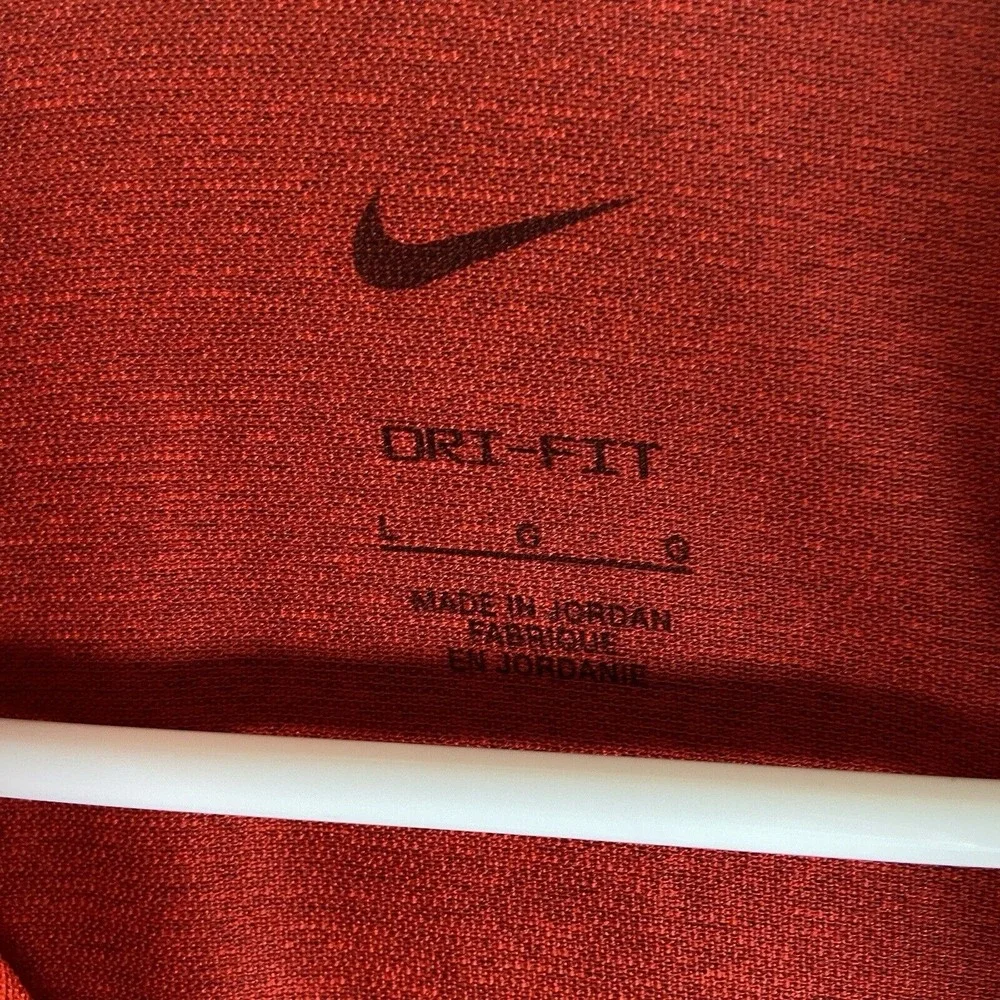 Nike Pro Shirt men's Large Dri-Fit 1/4 Zip Performance Pullover Red Active Logo